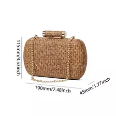 Bolsa de embreagem para mulheres, Bolsa de Raffia para senhoras, Bolsa de noite, Crochet Crossbody Bags, Ombro de praia, Verão, Saco de mão tecido luxuoso - comprar online