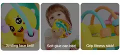 Plástico sino chocalho boneca para o bebê, brinquedo bendy, desenvolver a inteligência, 0-12 meses, 1pc, 10cm - Wolf Magazine