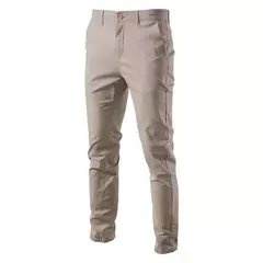 AIOPESON Algodão casual Calças Masculinas Cor sólida Ajuste fino Calças Masculinas Nova Primavera Outono Alta qualidade Calças executivas clássicas masculinas - loja online
