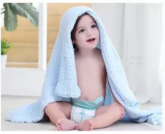 Imagem do Newborn Baby's Gauze Bathrobe, Infant Swaddle, 100% Algodão, Meninos, Meninas, Crianças, Infantil, Gaze, Cobertor, Roupão, 6 Camadas