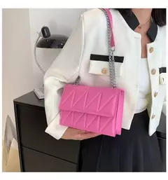 Bolsa de Ombro De Couro PU Para Mulheres, Bolsa Feminina, Correia De Corrente, Crossbody, Punho, Designer, Moda