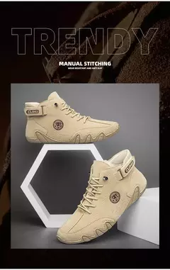 CLOHOO-Sapatos masculinos casuais de couro, tênis ao ar livre, sapatos confortáveis, botas masculinas de luxo, nova moda, 2024