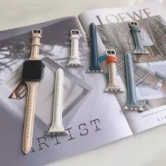 Imagem do Pulseira de couro para Apple Watch, Banda, Pulseira, Ultra 9, 7, SE, 3, 4, 6, 8, 44mm, 40mm, 41mm, 42mm, 38 milímetros, 49 milímetros, 44 milímetros, 45 milímetros