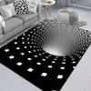 3D Vortex Ilusão Tapete para Sala de Estar, Decorações Home, Sofá Mesa Tapetes Grande Área, Bedside Foot Mat Quarto, Não-Slip Capacho