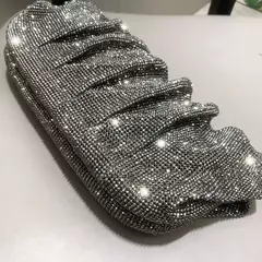Handmade Strass Evening Clutch Bags com Punho Brilhante, Novas Dobras Bolsas, Handmade Bolsas, Designer De Luxo, Festa De Casamento, Alta Qualidade - Wolf Magazine