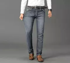 Wthinlee-Calça Jeans Stretch Casual Masculina, Calças Jeans Trabalho, Roupa de Marca Masculina Clássica, Azul, Preta, Nova, Moda na internet