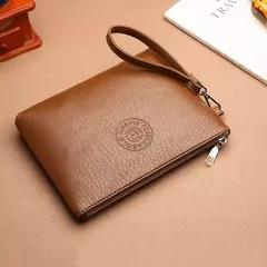 Clutch estilo empresarial para homens, carteira grande, couro PU macio, bolsa de pulso masculina, lazer elegante, bolsas de mão elegantes, bolsa de presente, nova - comprar online