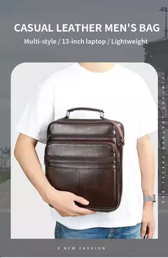 Westal Mensageiro de Couro Genuíno Bag, Laptop sacos para documentos, saco de negócios, Bolsas de ombro masculinas, 13 ", 6173 na internet