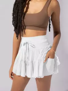 Minissaia plissada de malha de cintura alta feminina, calção de rua feminino, monocromático, casual, curta, moda verão, Y2K, 2022 - Wolf Magazine