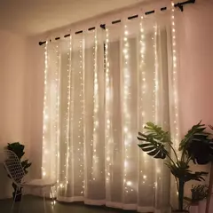 LED Curtain Fairy Guirlanda na Janela, USB, 8 Modes Light String, Festão, Natal, Festa de Casamento, Decoração do lar, 3 m, 4 m, 6m - loja online