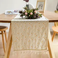 Imagem do Toalha de mesa de algodão pequena margarida para decoração, estilo coreano, retângulo, para cozinha, casamento, sala de jantar
