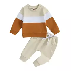 Conjunto de moletom e calças elásticas recém-nascido, Conjuntos de calças bebê menino, Roupas de 2 peças, Itens do bebê, Outono - comprar online