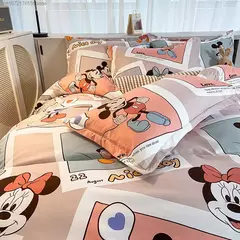 Disney Stitch Cotton Bedding Set for Children, Quilt Cover, Fronha de linho, Lençol, Decoração do quarto, 3 Piece Set, 4 pcs - Wolf Magazine