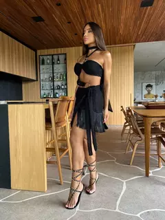 Imagem do Conjunto sexy de biquíni feminino, sutiã de renda, mini saia, férias de praia, fato de banho feminino casual, 2 peças, verão