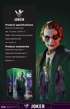 Fondjoy dc mulher maravilha harley quinn coringa superman 1/9 escala figura de ação personagens anime modelo genuíno colecionável meninos presente