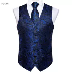 Festa de casamento ouro colete paisley floral jacquard colete masculino 4 pçs colete gravata lenço anel hanky abotoaduras conjunto dibangu - loja online