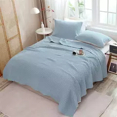 Colcha de Algodão Xadrez Waffle, Cobertor Macio, Sofá Cobertor, Respirável Japão Ar Condicionado, Verão Quilt Cobertores para Camas - loja online