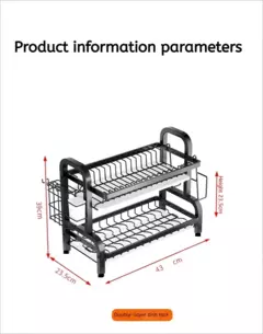 Rack de secagem de pratos, 2 camadas, compacto, cozinha, conjunto de escorredor, grande, à prova de ferrugem, escorredor de pratos com suporte de utensílio na internet