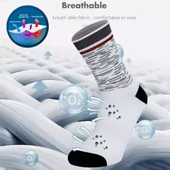 Profissional alta tripulação ciclismo meias para homens e mulheres, estrada, trilha, bicicleta, respirável, secagem rápida, fibra premium, esportes, corrida