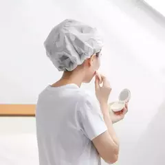 Touca de banho impermeável para mulheres e homens, tampa de cabelo seco, banho, anti-óleo, fumaça, cuidados com os cabelos, casa, 5pcs