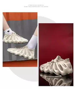 Sapato de meias respiráveis de sola grossa masculino, tênis de corte baixo, calçados esportivos casuais masculinos, corrida ao ar livre, moda casal, antiderrapante, novo