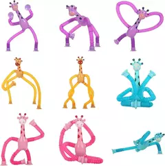 Stretch Tube for Stress Relief, Brinquedos de ventosa, Variety Shape, Squeeze Toy para crianças, Telescópico Girafa Fidget, Fole Sensorial, Anti-Stress Squeeze Toy - comprar online