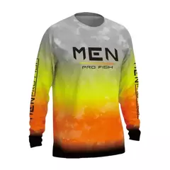 Camisetas masculinas de pesca manga longa, roupas com protetor solar ao ar livre, camisas casuais anti-UV, estampa peixe, verão, novidade na internet