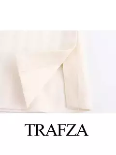 TRAFZA-Vestido Feminino Sem Costas, Vestido Linha A, Curto, Chique, Elegante, Voar, Voar, Listrado, Verão, 2022 - comprar online