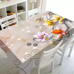 Imagem do 3D Butterfly Flower Printing Toalhas De Mesa Retangulares, Toalha De Mesa Anti-mancha para Mesa, Decoração De Casamento, Mesas De Café, Decoração