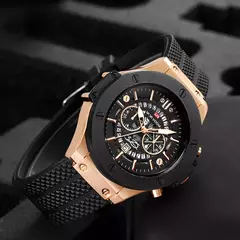 Movimento Japonês Masculino Relógio de Quartzo, Silicone Strap, Impermeável, Marca de topo, Luxo, Esportes, Calendário, Novo, 2023