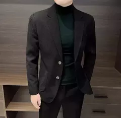 Blazer fino preto slim fit masculino, jaquetas masculinas, casaco de negócios, estilista de luxo, roupas de alta qualidade, novo, 2021 - Wolf Magazine