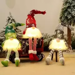 Natal Faceless Doll Gnome Ornamentos, Luz LED, Pelúcia, Artesanato de tricô, Decoração pendente, Decorações para crianças, Presente na internet