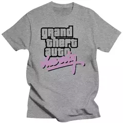Algodão Grand Theft Auto Marca Camiseta, Top de Lycra, Gta Vice City, Estilo DIY, Alta Qualidade, Nova Moda, 016872