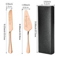 Conjunto de faca de bolo de aço inoxidável gravado personalizado, 2 peças, caixa de presente, adequado para casamentos, aniversários, todos os tipos de festas - loja online
