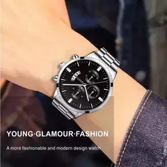 Relógio de pulso de quartzo para homens, calendário de luxo, relógios, relógio masculino, pulseira, moda - comprar online