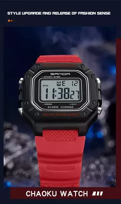 SANDA-Militar Masculino Resistente à Água Relógios Esportivos, Big Dial LED Digital Relógios de Pulso, cronômetros para Masculino, Exército, Moda, 2156 - comprar online