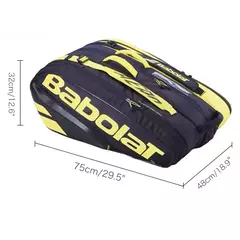 Babolat-Wimbledon Raquetes de Tênis para Homens e Mulheres, Mochila Desportiva, Compartimento Independente de Sapato, Possui Até 6, Original
