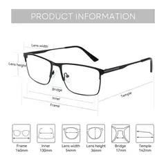 ZENOTTIC 2024 Liga dos homens Titanium Ótico Eyeglass Frame Moda Homens Quadrados Óculos Ultra Light Metal Clássico Sobre o balcão Óculos BT2108 - loja online