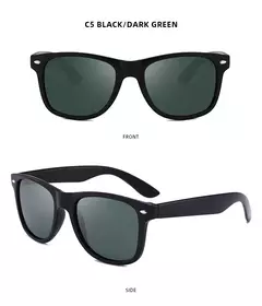 Óculos de sol quadrados clássicos polarizados para homens e mulheres, óculos de sol preto retrô antireflexo, moda masculina e feminina, verão