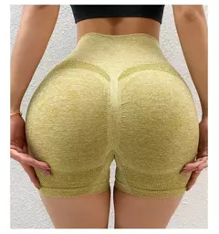 Shorts de ioga para mulheres, treino elástico, cintura alta, controle de barriga, calças Ruched Booty, calças justas de compressão sem costura na internet