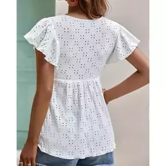 Blusas finas casuais monocromáticas femininas, camisas vintage, tops elegantes para jovens, moda feminina, verão, 2024 - Wolf Magazine