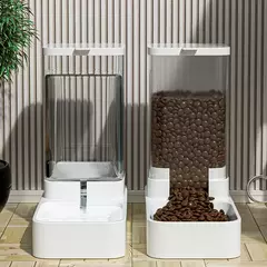 Hoopet alimentador de cachorro gato tigela de água de alimentação automática transparente dispensador de armazenamento de alimentos para animais de estimação recipiente filhote de cachorro gatinho acessórios - comprar online