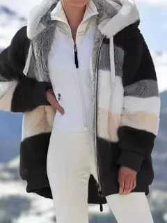 Casaco de capuz extragrande feminino com bolsos macios, streetwear quente, casaco solto, Lady Outerwear, outono, inverno, novo, 2023 - comprar online