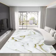 Tapete estilo mármore nórdico para sala de estar, tapete luxuoso de decoraçã - Wolf Magazine