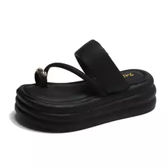 Chinelos antiderrapantes com anel de dedo do pé para mulheres, slides de plataforma, sapatos casuais para senhoras, moda verão, 2024 - Wolf Magazine