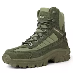 Botas de Combate Deserto Masculino, Botas Táticas Antiderrapantes, Tornozelo de Caminhada, Sapatos de Caça, Segurança do Trabalho, Exterior