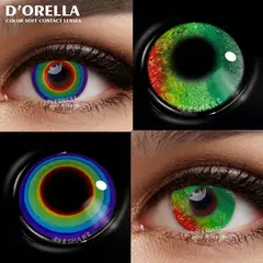 Imagem do D'ORELLA Lentes de Contato Coloridas para Olhos Lentes de Contato Cosméticas Cosplay Lentes Loucas Lente de Olhos de Halloween 1 Par de Lentes de Contato
