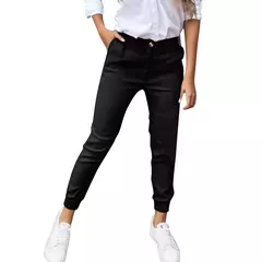 Calça lápis de cintura alta feminina, calça fina feminina, design de botão de bolso, comprimento do tornozelo, moda casual, 2024 - loja online