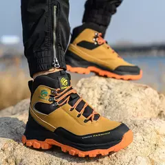 Botas de toe de aço protetor anti-perfuração, calçados esportivos indestrutíveis, estilo impermeável, homens e mulheres na internet