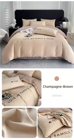 Conjunto de cama de algodão egípcio com lençol, capa de edredão, fronhas, roupa de cama, rei, rainha, duplo, duplo, luxo nórdico - Wolf Magazine